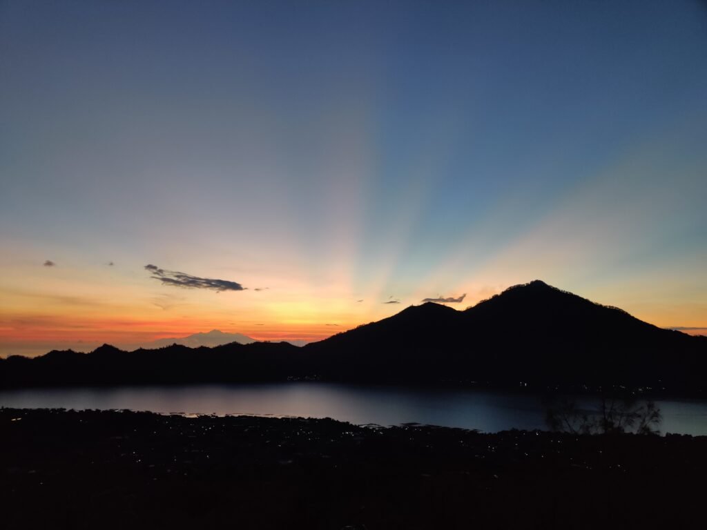 mount batur sinrise in bali indonesia